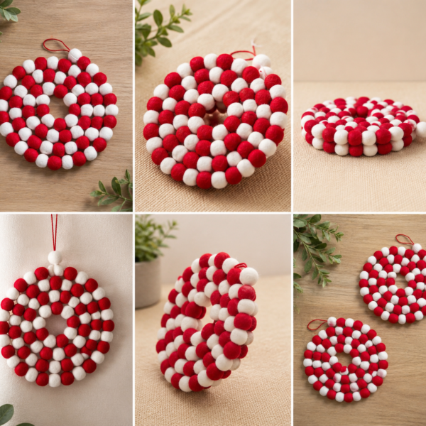 Red White Felt Ornament